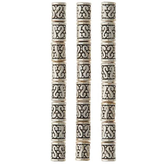12 Pack: Sterling Silver Plated Tube Beads, 9mm by Bead Landing™